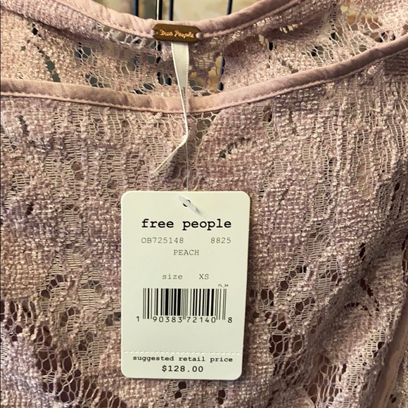 BNWT Free People Lace Balloon Sleeve Mini Dress - Picture 3 of 8